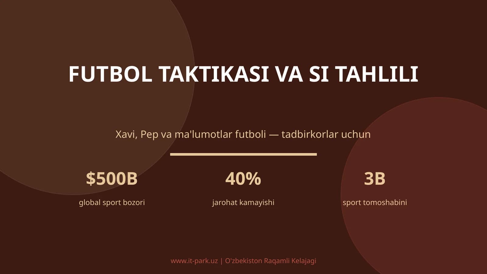FUTBOL TAKTIKASI VA SI TAHLILI
