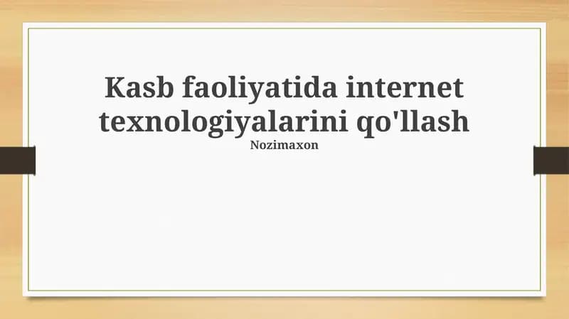 Zamonaviy internet texnologiyalari