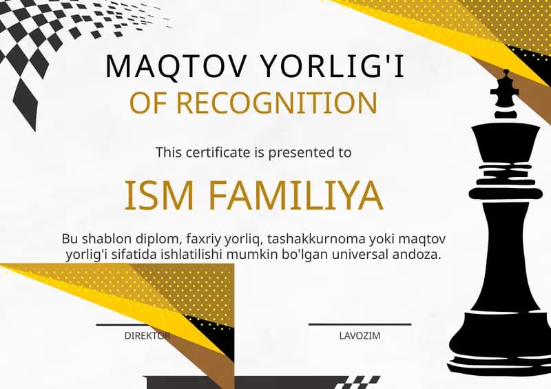 MAQTOV YORLIG'I shablon tayyor andoza