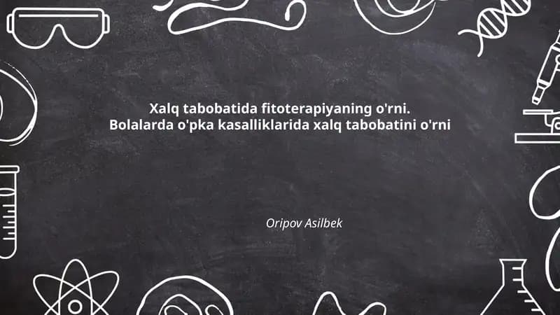 Xalq tabobatida fitoterapiya