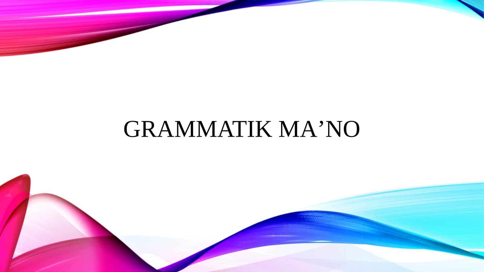 Grammatik maʼno