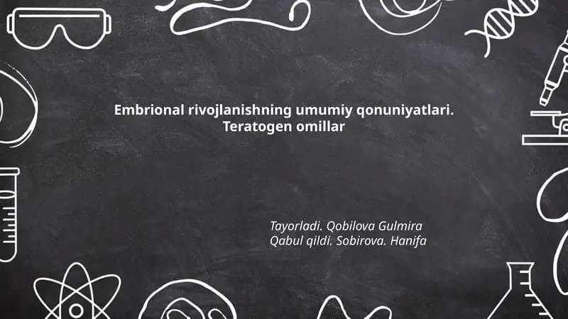 Embrional rivojlanishning umumiy qonuniyatlari