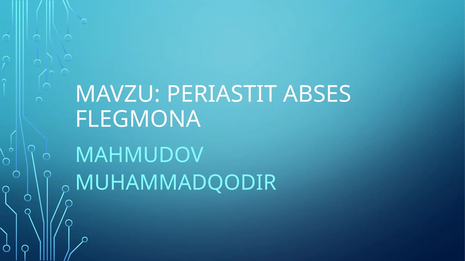 Yuz jagʻa kasalliklari: Periastit abses flegmona