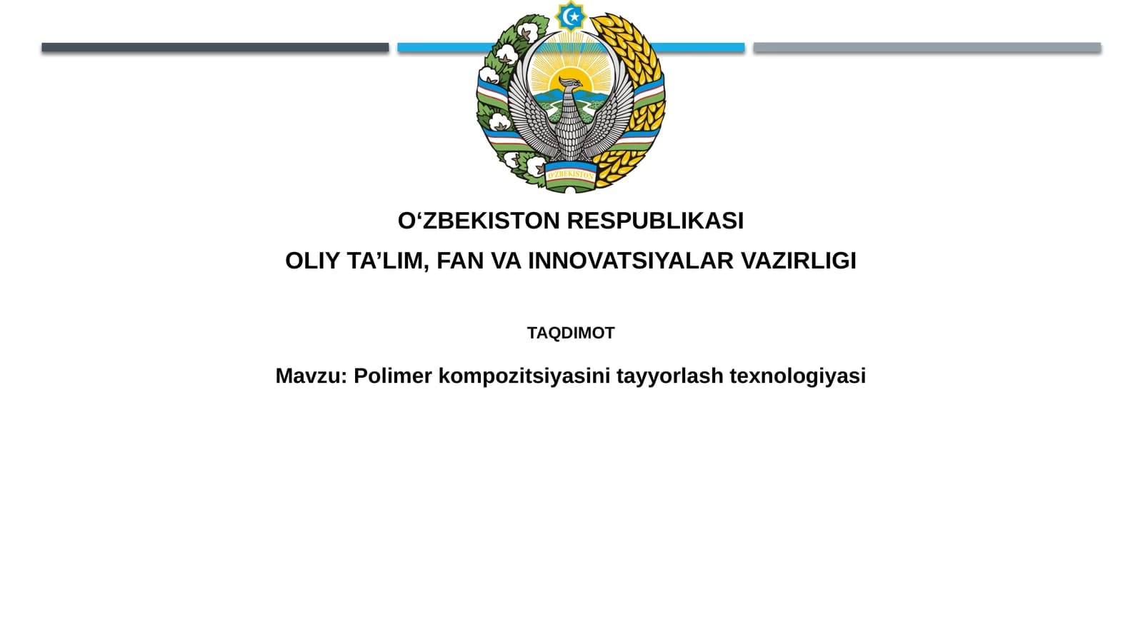 Polimerkompozitsiyasini tayyorlash texnologiyasi