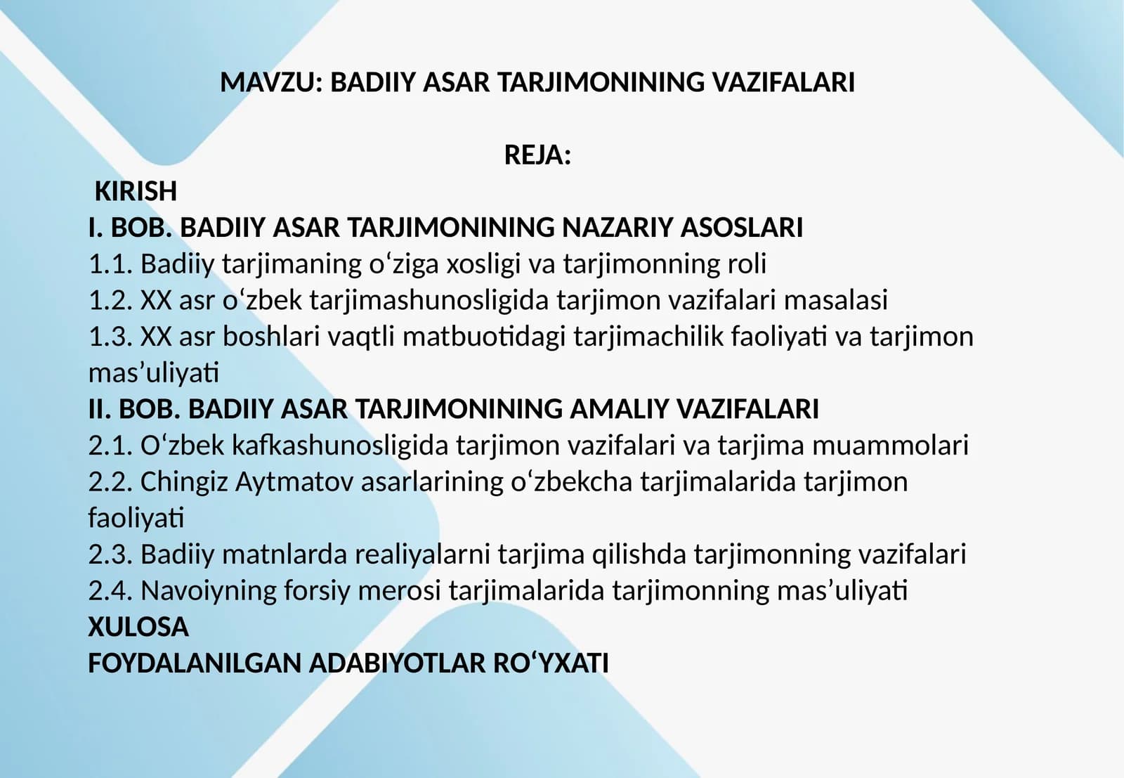 Badiiy asar tarjimonining vazifalari