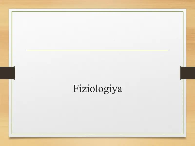 Organizimning biologik suyuqliklari. Qonning fizik va kimyoviy xossalari