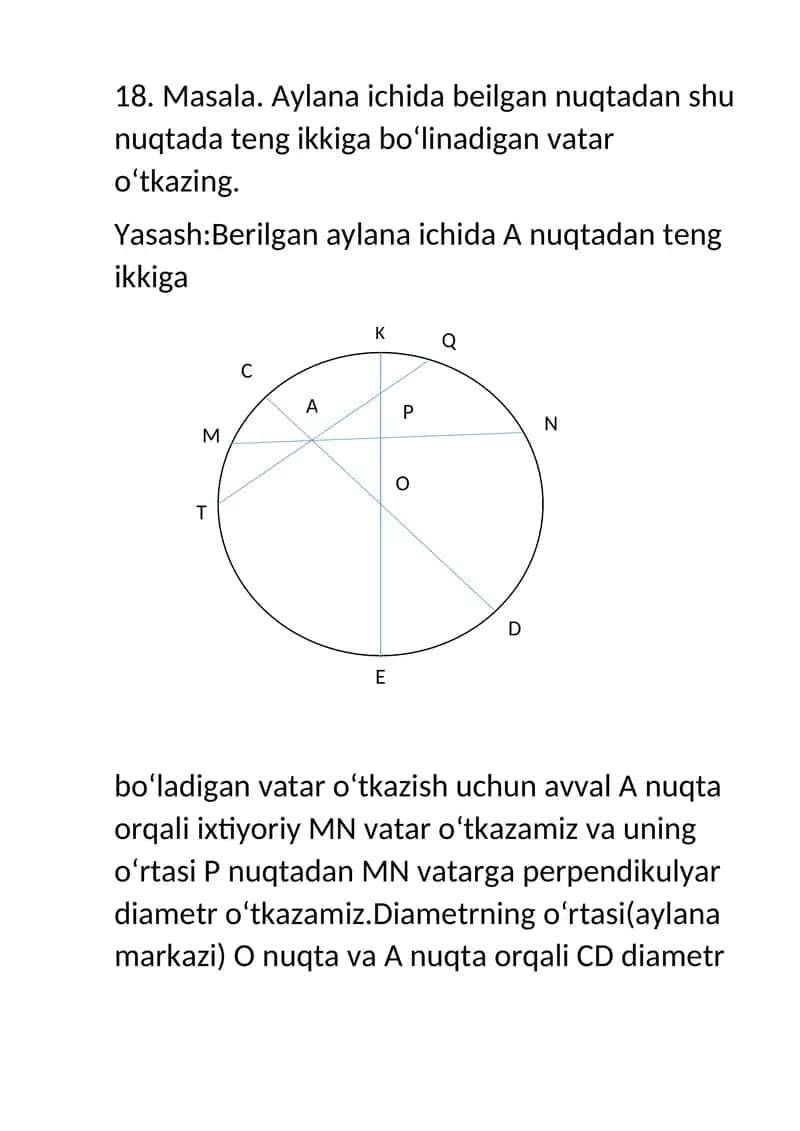 Berilgan malumotlarga ko‘ra uchburchak yasash: α,<latex>∠B</latex>,<latex>lb</latex>