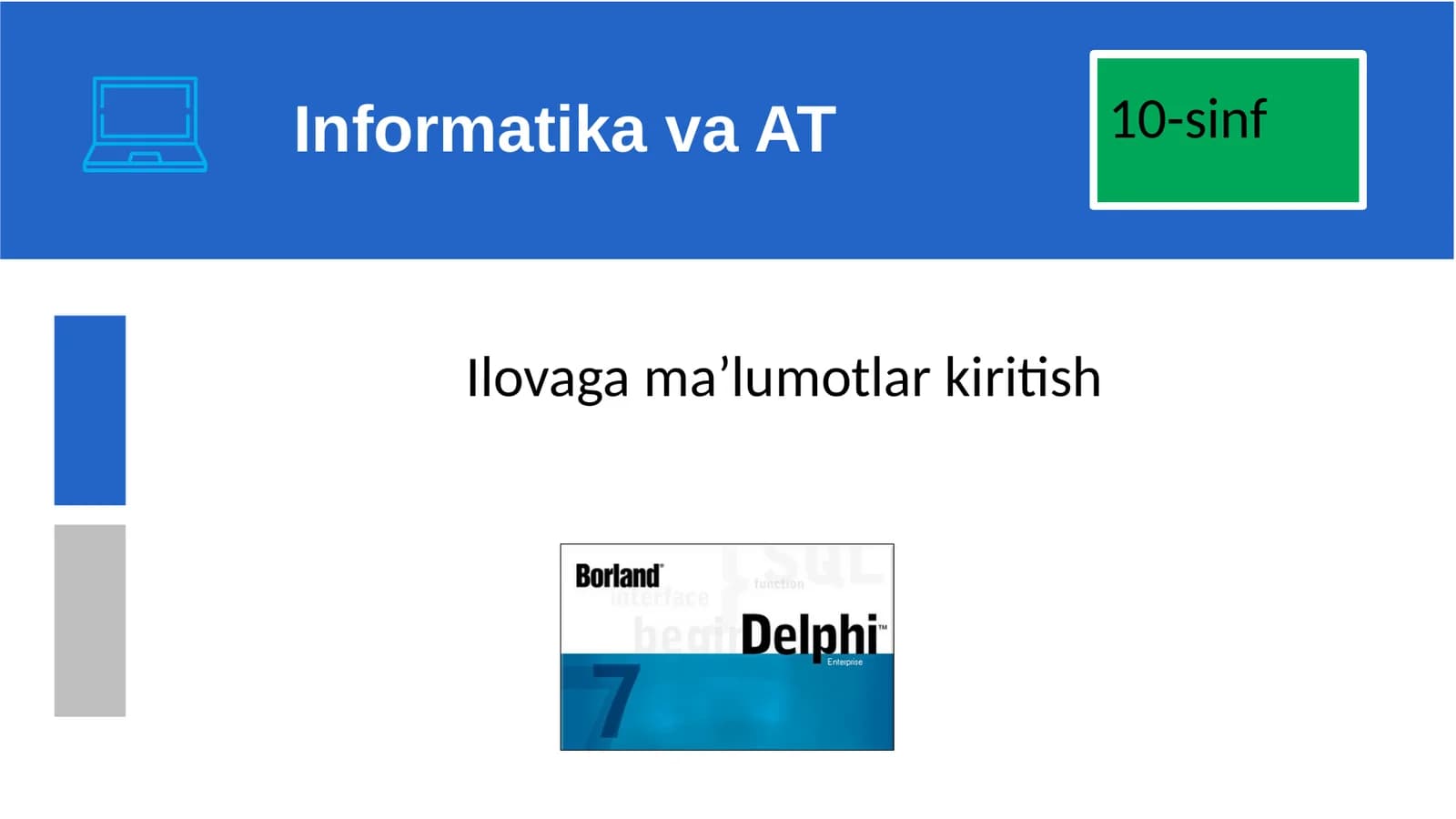 Ilovaga ma’lumotlar kiritish