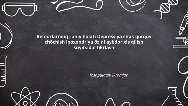 Bemorlarning ruhiy holati