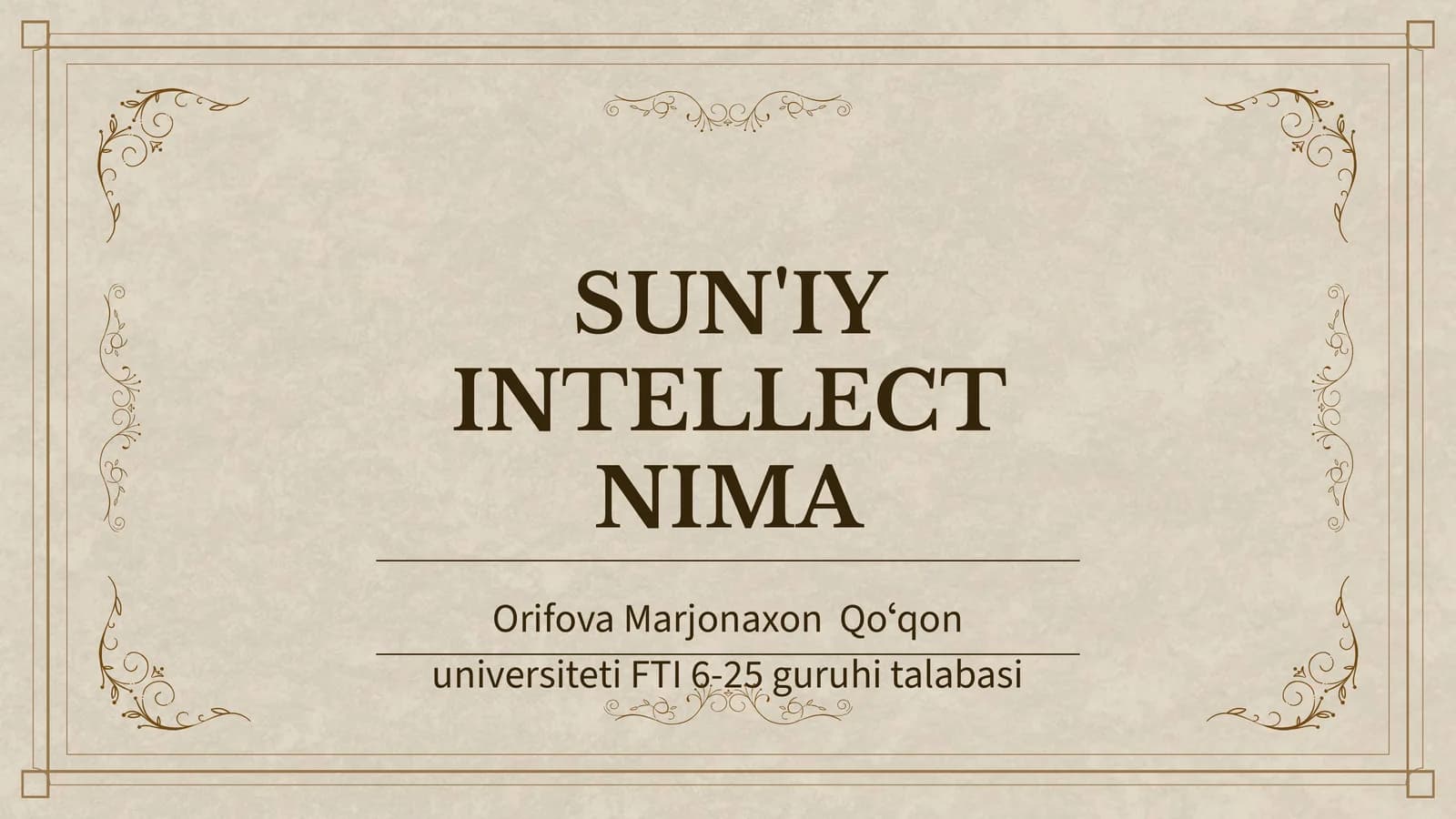 Sun'iy intellekt nima