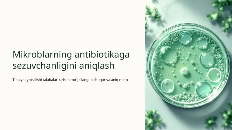 Mikroblarning antibiotikaga sezuvchanligini aniqlash