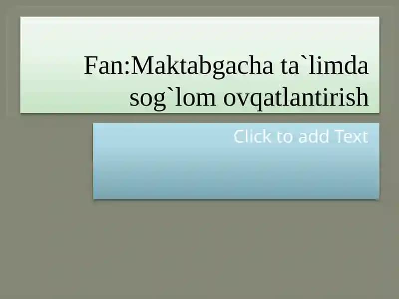 Oziq-ovqat mahsulotlarini energetik qiymatini hisoblash