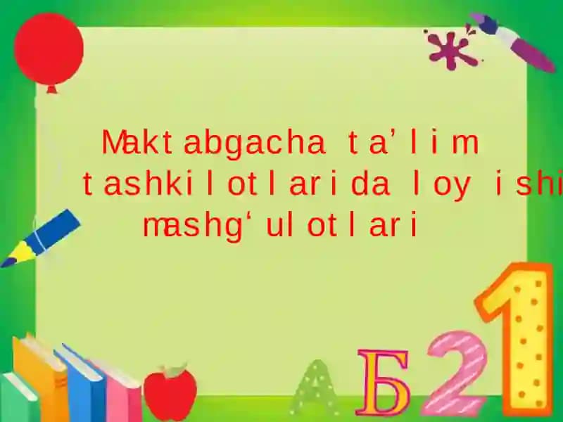 Maktabgacha taʼlim tashkilotlarida loy ishi mashgʻulotlari