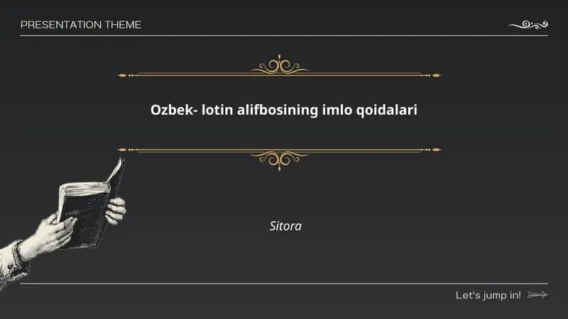 Ozbek- lotin alifbosining imlo qoidalari