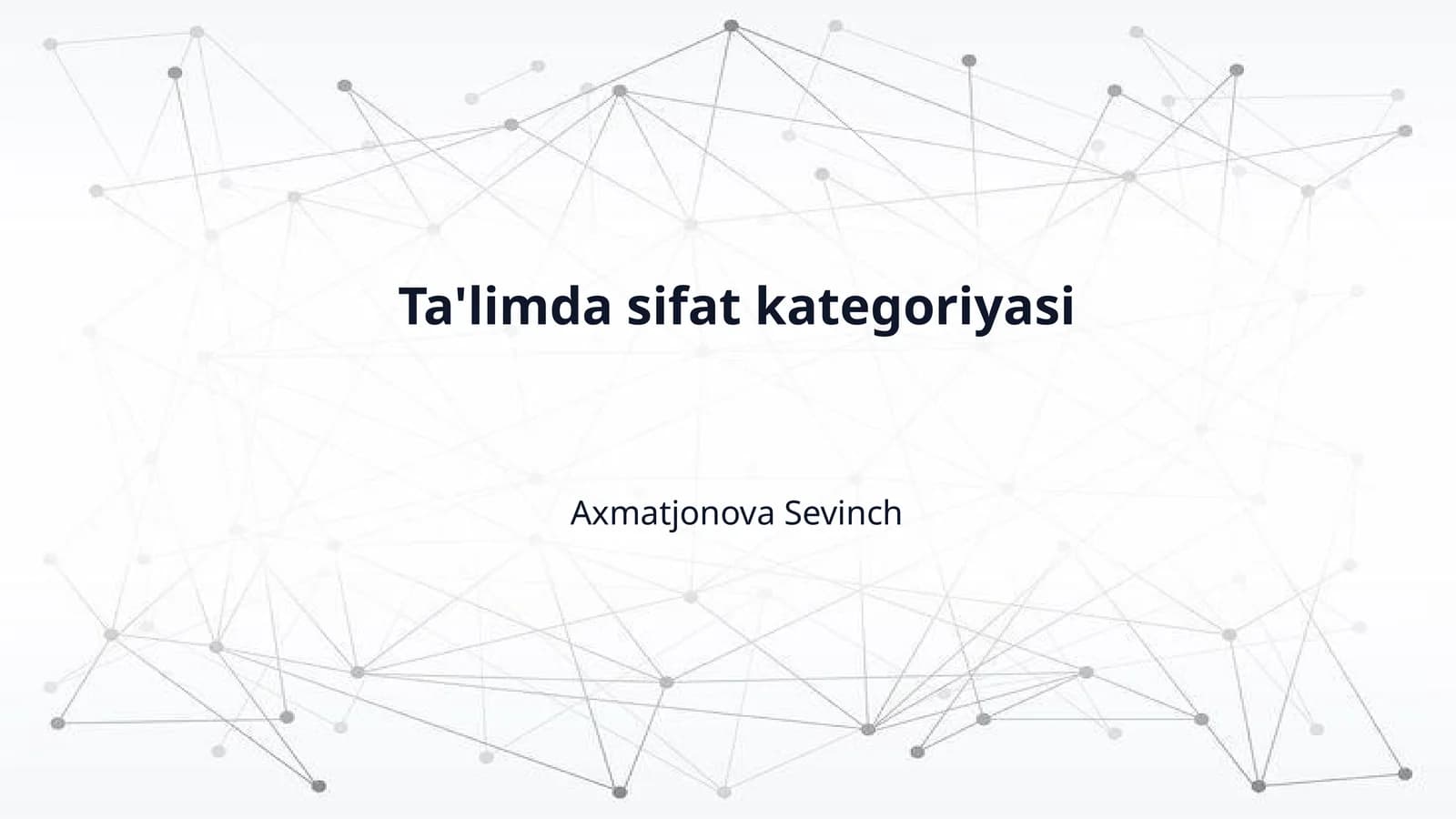 Ta'limda sifat kategoriyasi