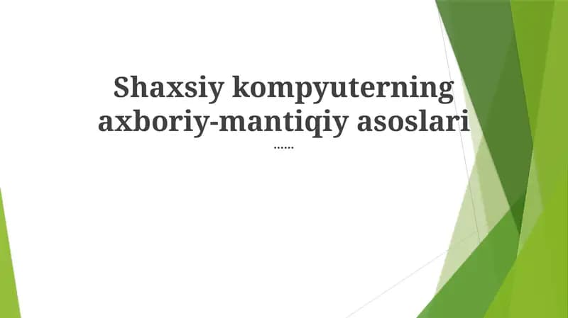 Ko'rsatmalar To'plami Arxitekturasi