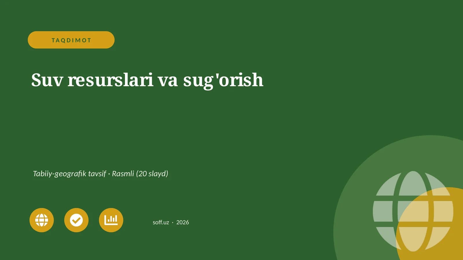 Suv resurslari va sug'orish