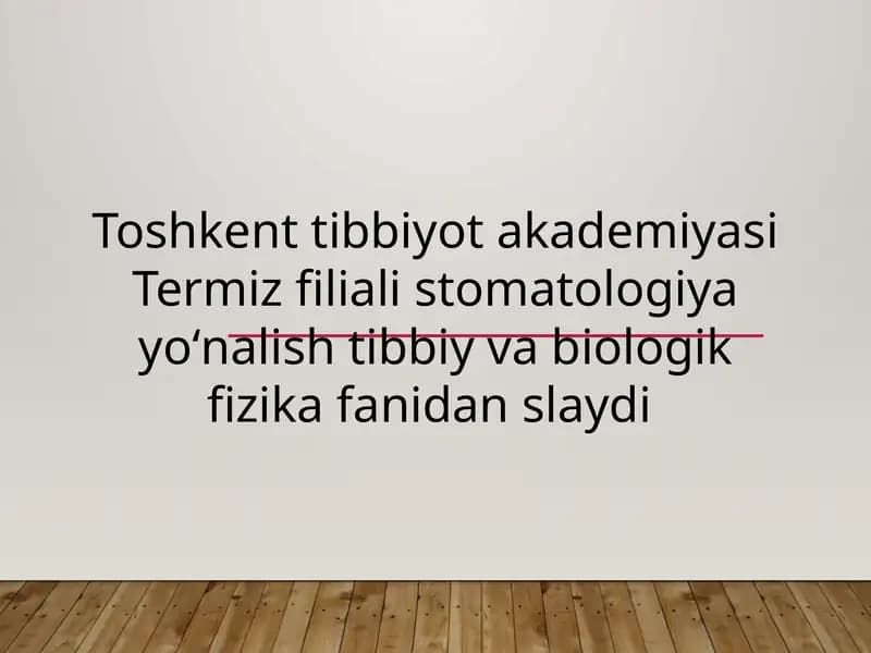 Stomatologik materiallarning elektrik xossalarini aniqlash usullari