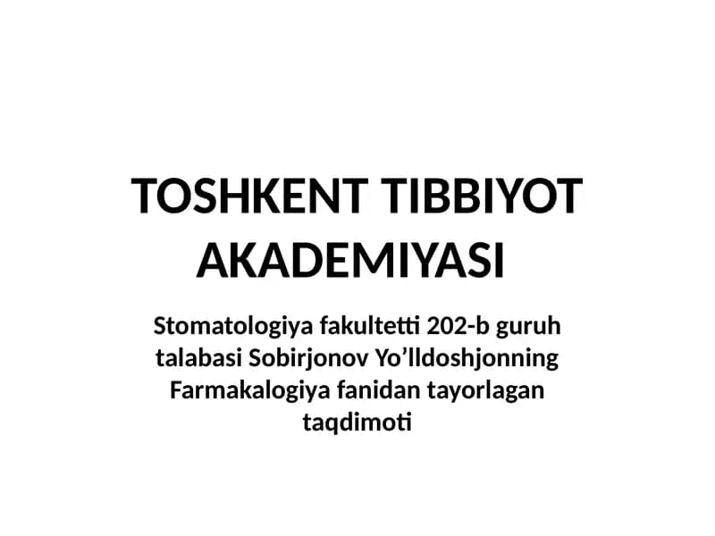 Stomatologiya fakulteti