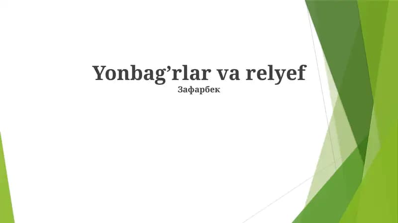 Yonbagʼrlar va relyef