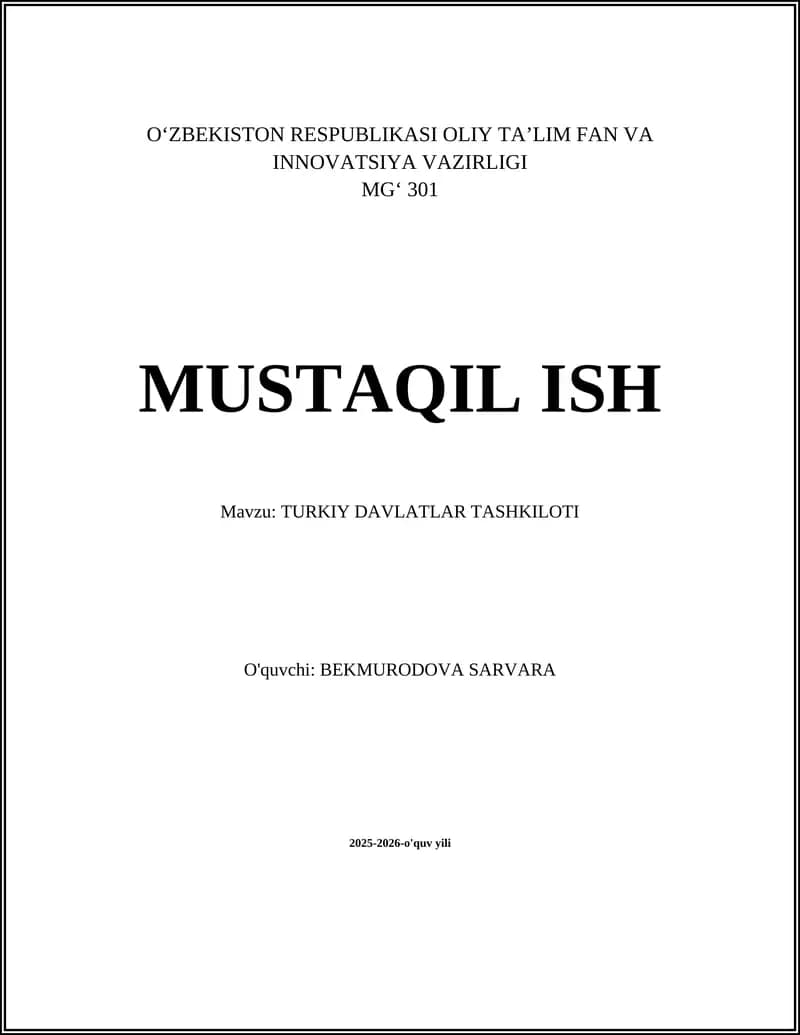Tashkil etilish tarixi va rivojlanishi