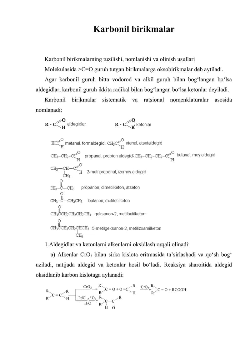 Karbonil birikmalar