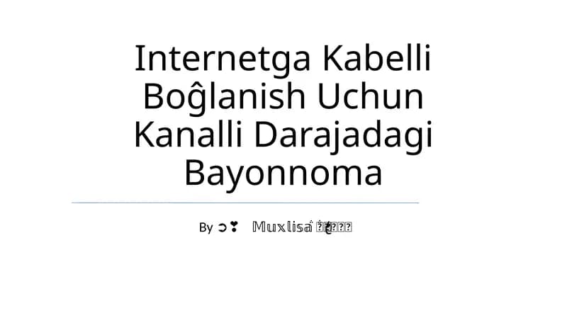 Kanalli Darajadagi Bayonnoma