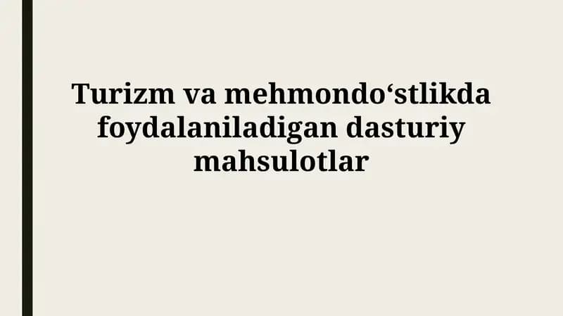Turizm va mehmondoʻstlikda foydalaniladigandasturiymahsulotlar