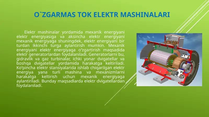 O`zgarmas tok mashinalari