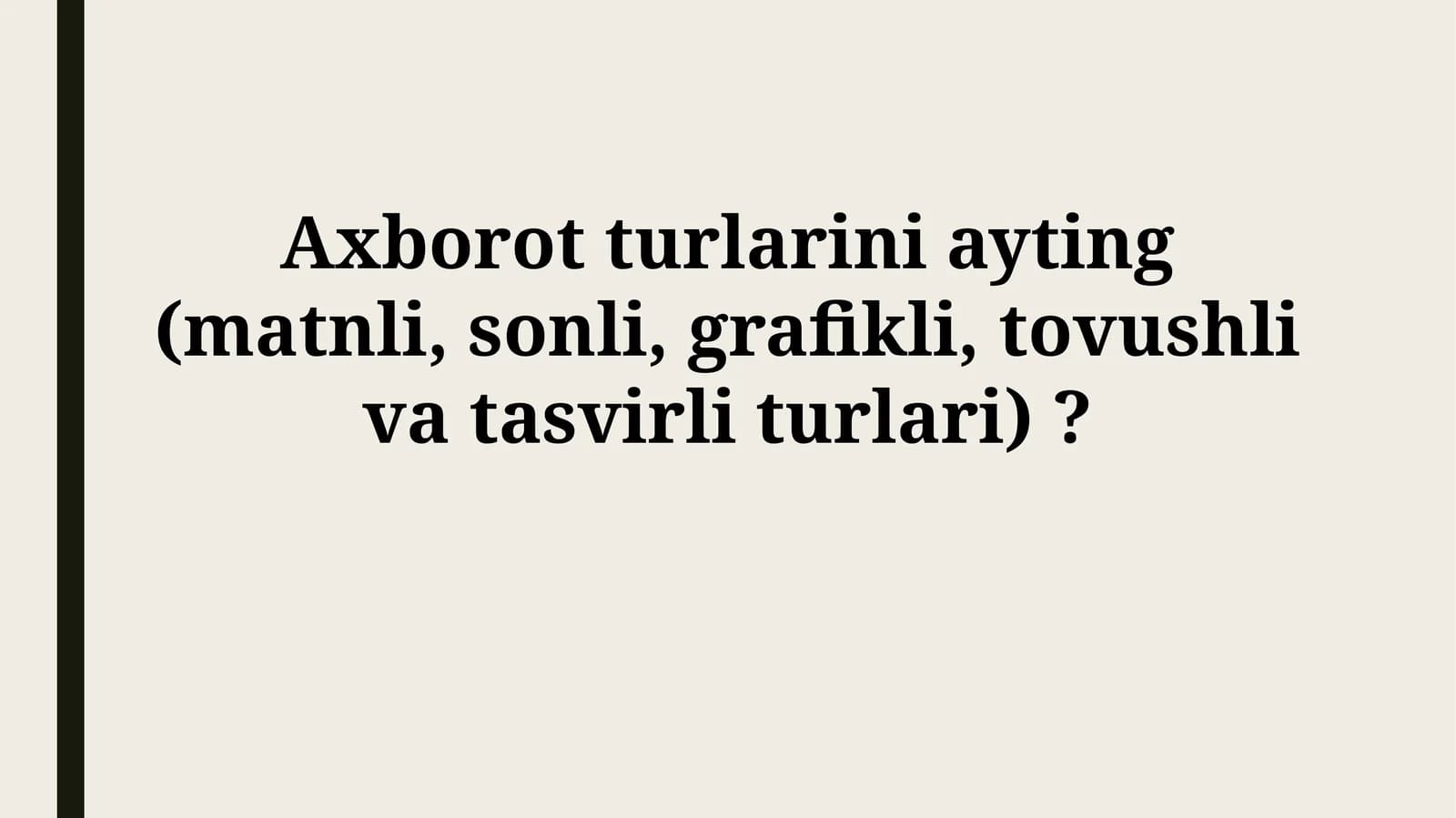 Matnli Ma'lumotlar