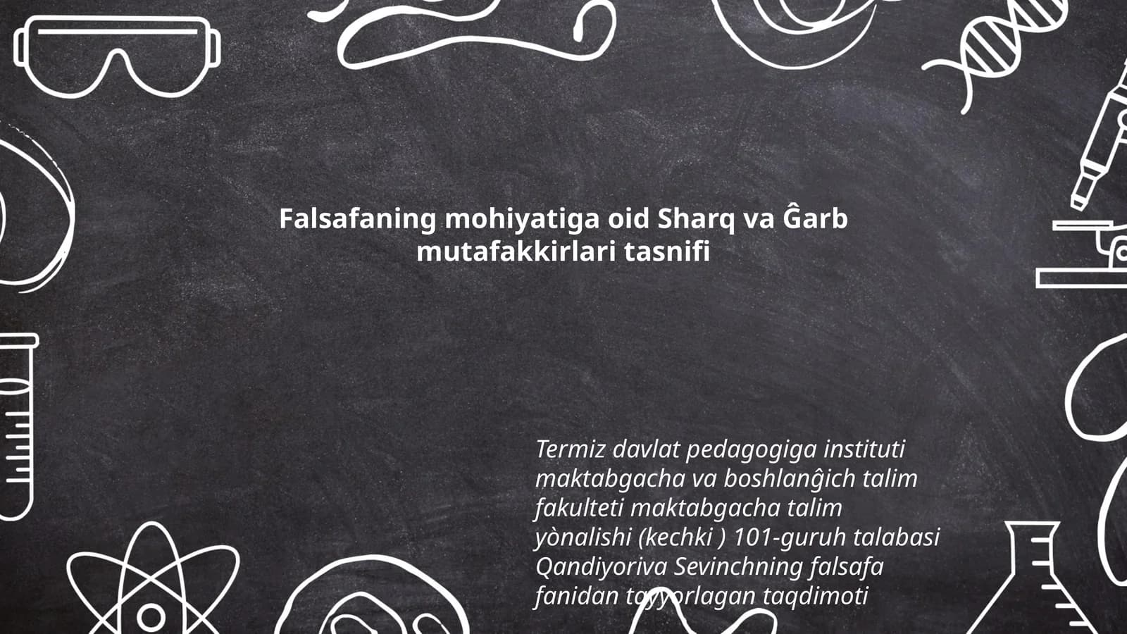 Falsafaning mohiyatiga oid Sharq va Ĝarb mutafakkirlari tasnifi