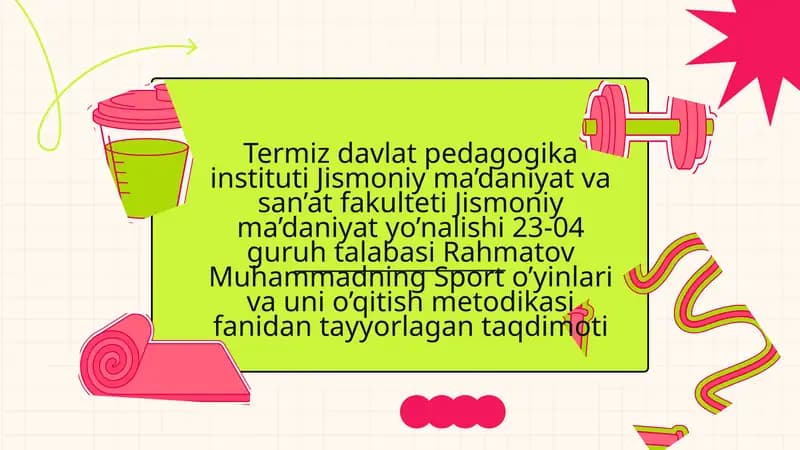 Sport o'yinlarida texnik-taktik harakatlarni mustahkamlash mashqlari