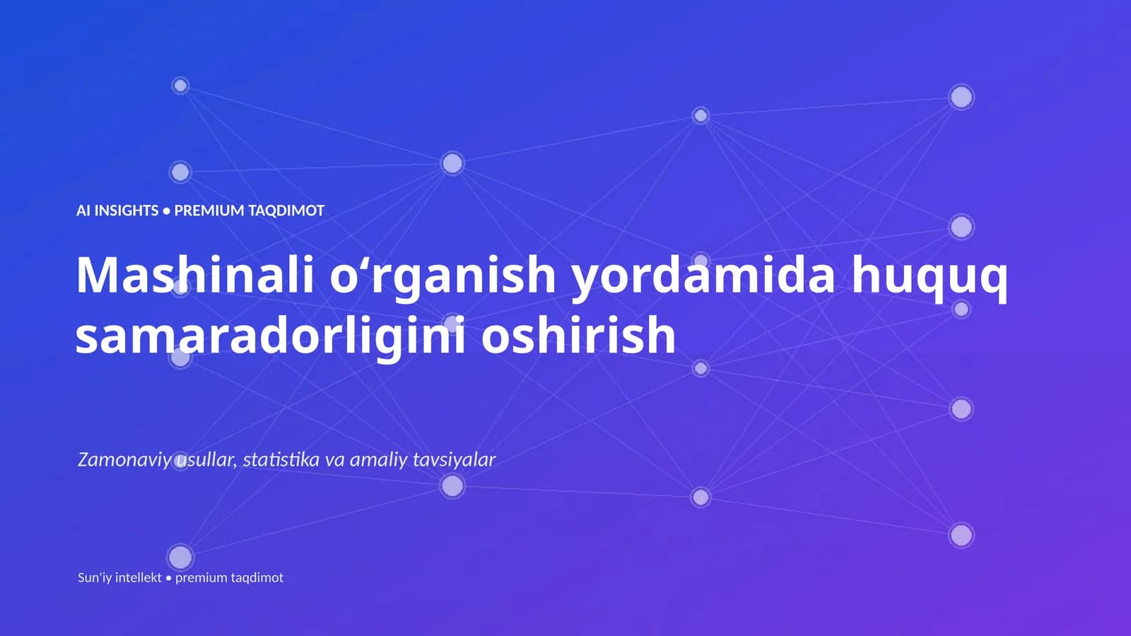 Mashinali o'rganish yordamida huquq samaradorligini oshirish