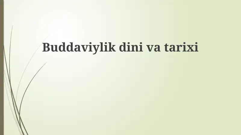 Buddaviylikning tarixi