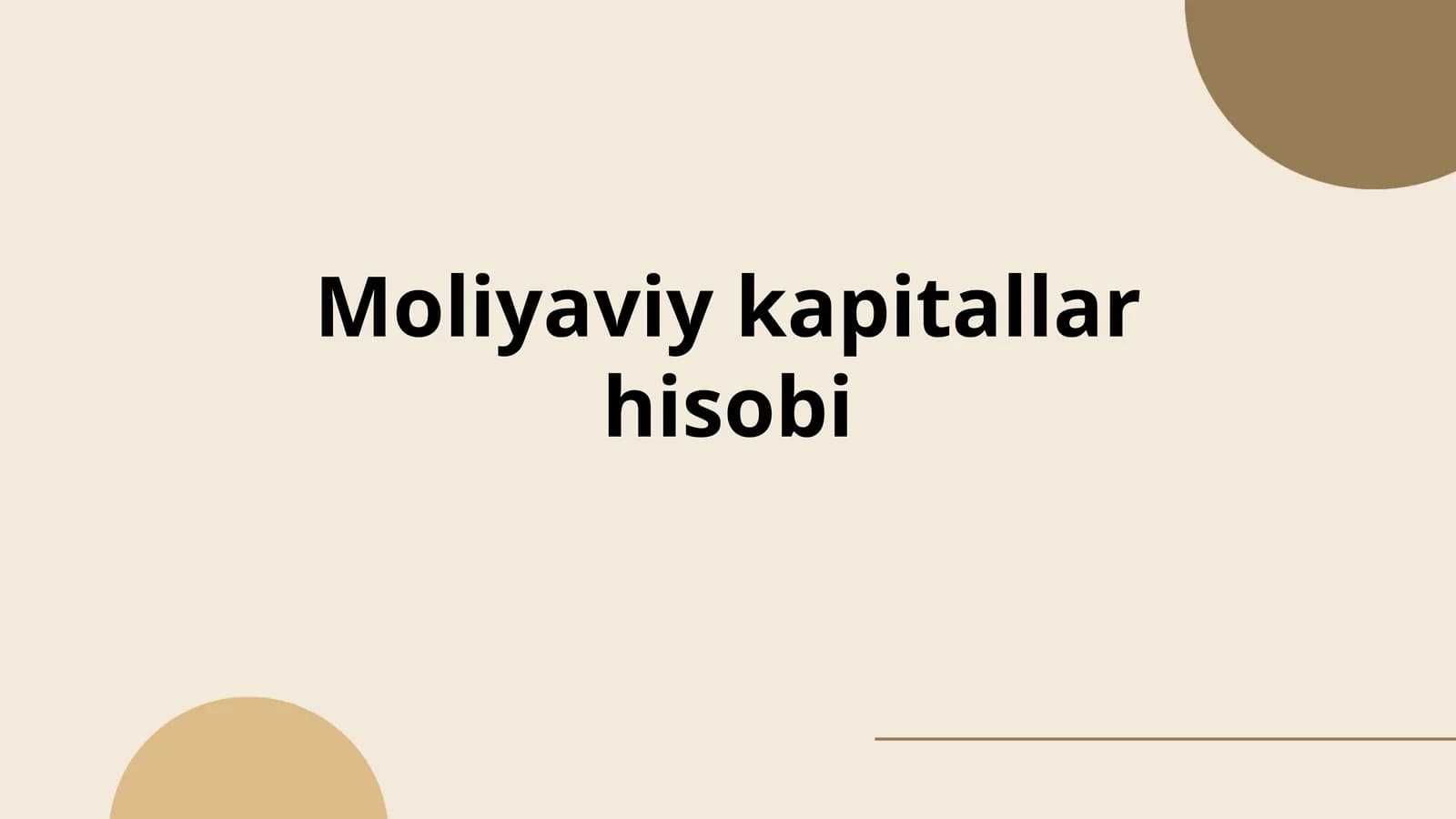 Moliyaviy kapitallar hisobi