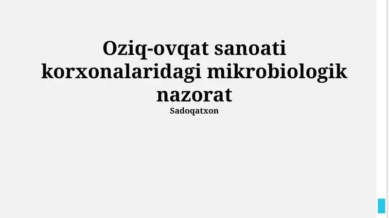 Mikrobiologik nazorat
