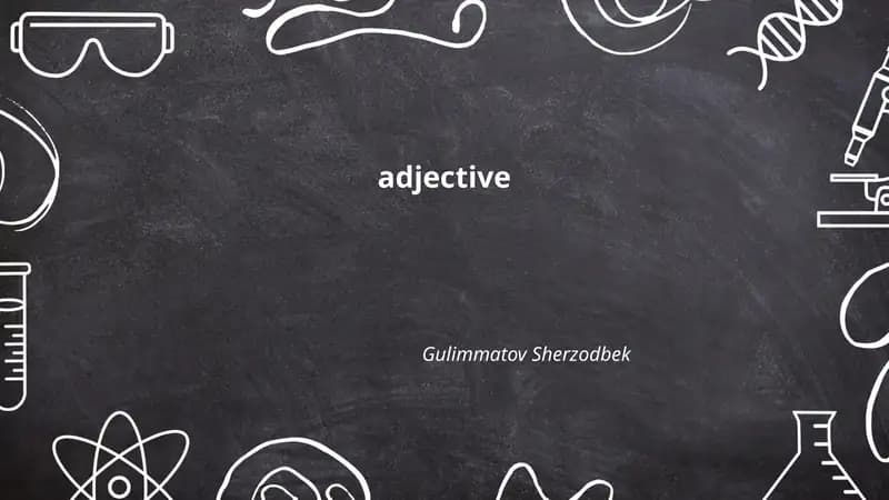 Plan: Descriptive (qualitative) adjectives