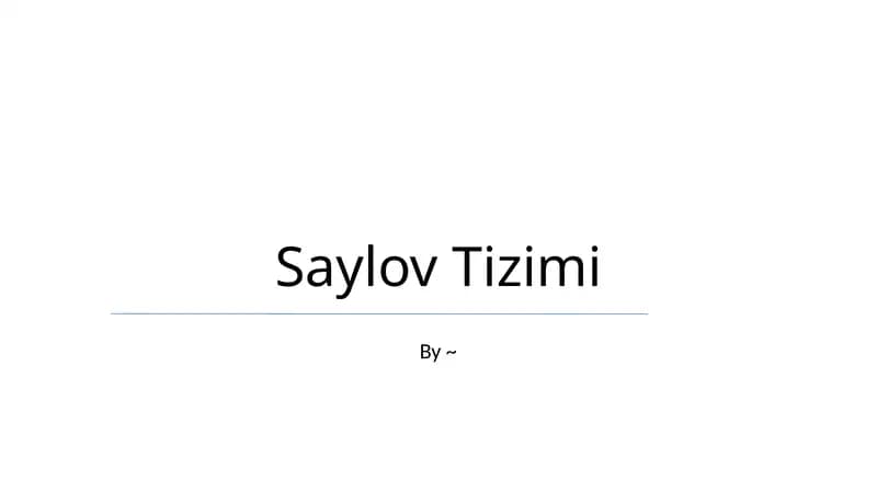 Saylov Tizimi