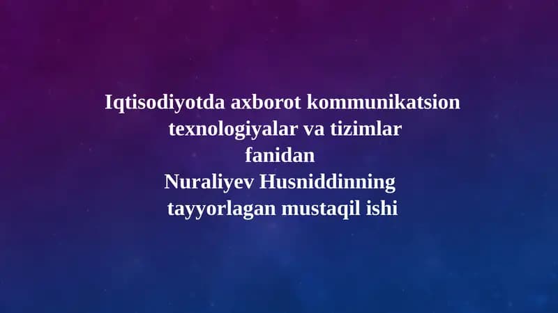 Axborot Texnologiyalarining Infratuzilmasi: Zamonaviy Asos va Kelajak