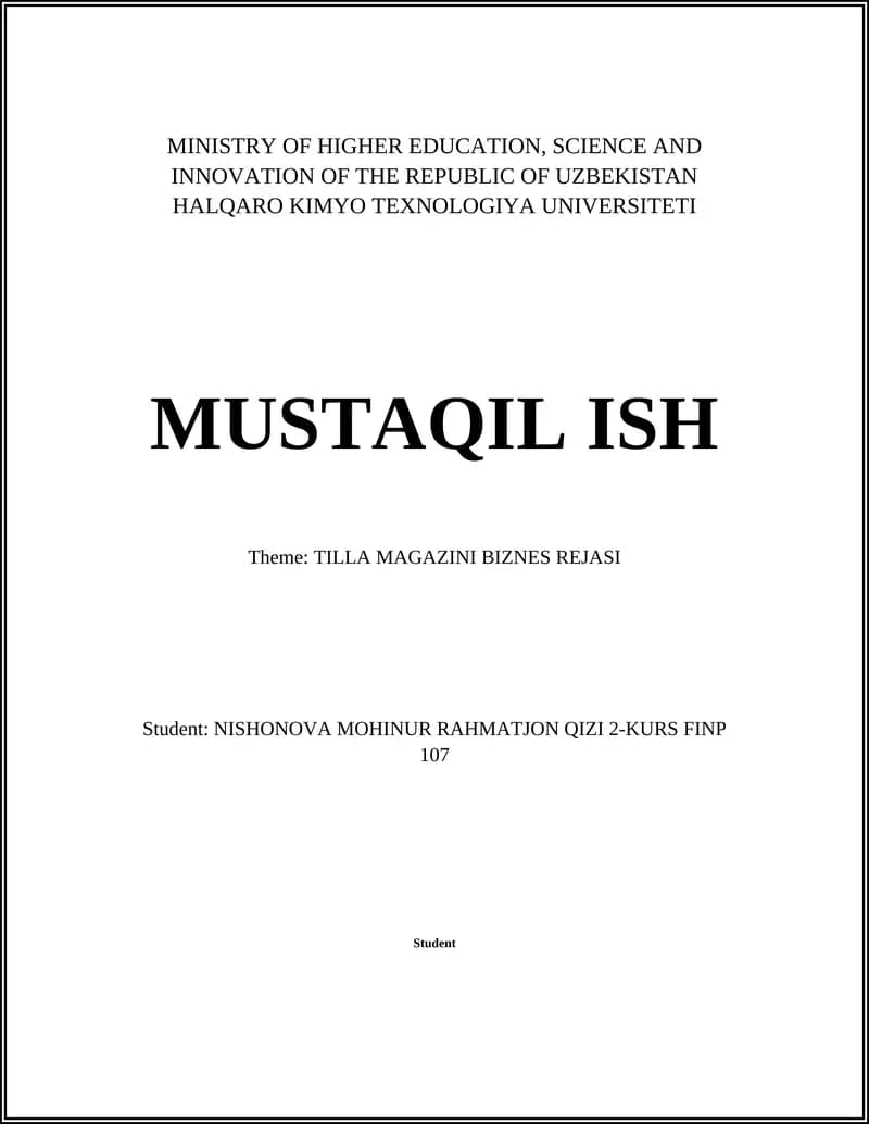 TILLA MAGAZINI BIZNES REJASI