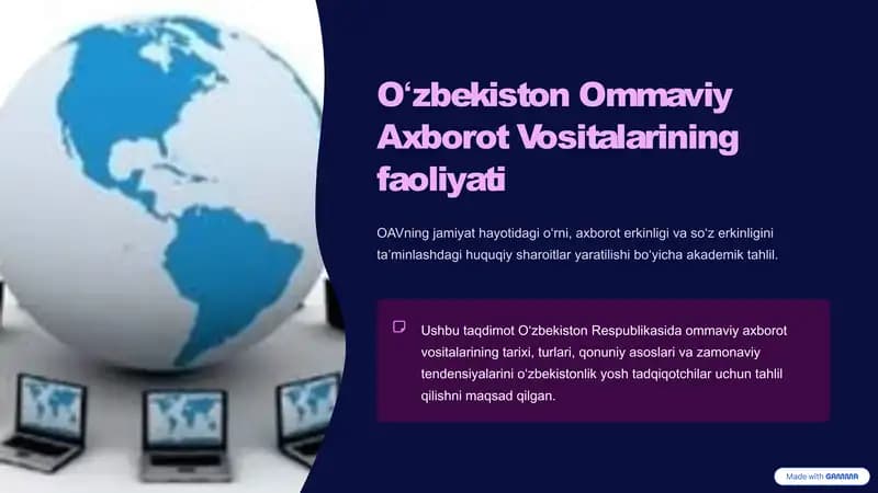 Oʻzbekiston Ommaviy Axborot Vositalarining faoliyati