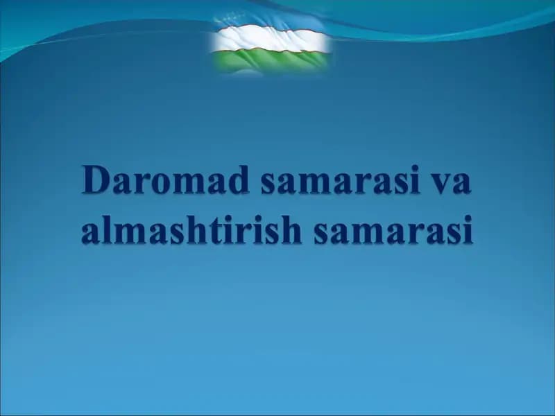 Daromad samarasi va almashtirish samarasi
