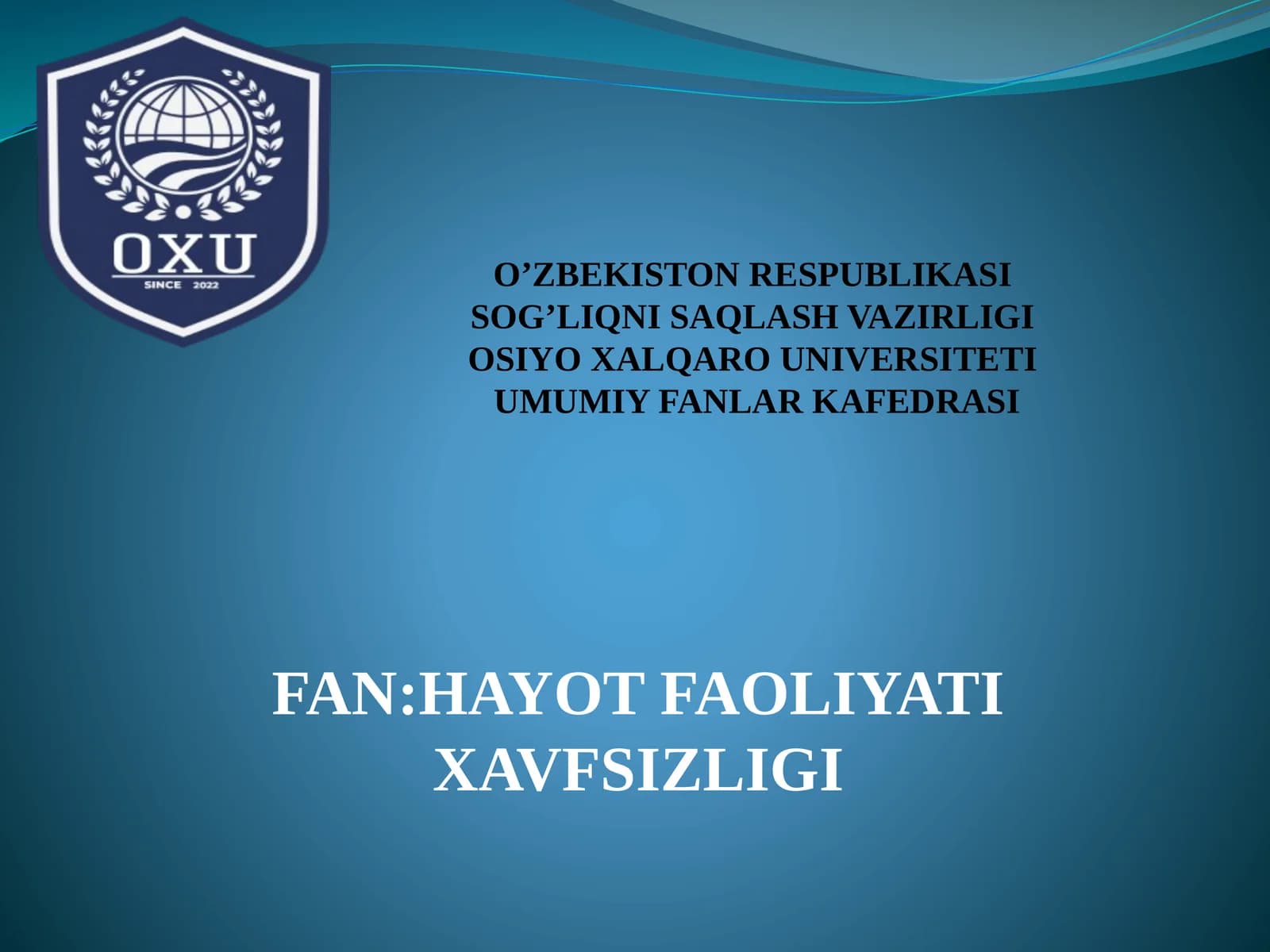 Hayot faoliyati xavfsizligini ta’minlash tamoyillari uslublari