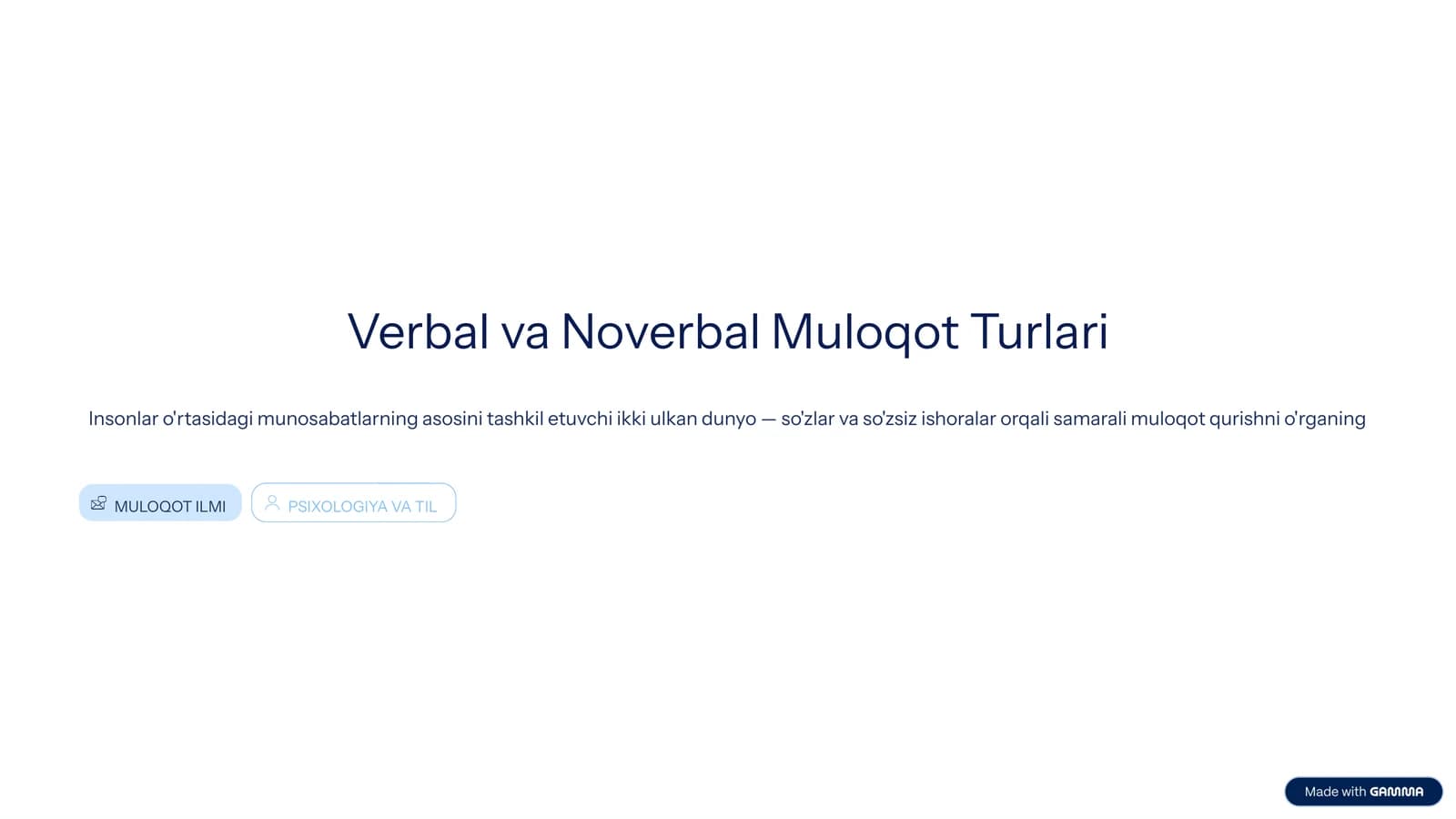 Vebral va Novebral muloqot turlari