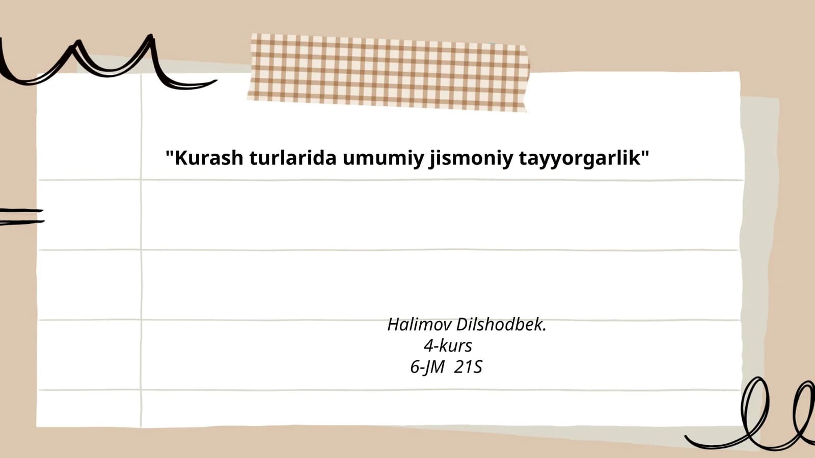 Jismoniy tayyorgarlik rejasi