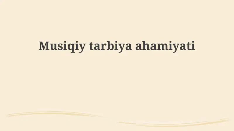 Musiqiy ta'lim
