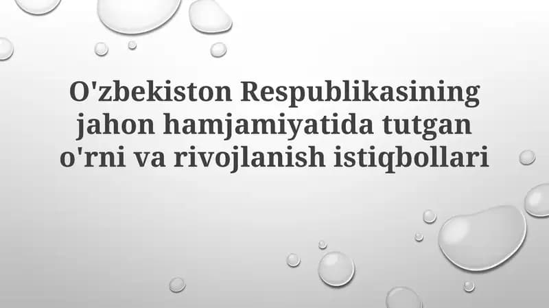 Iqtisodiy Diversifikatsiya va O'sish Potentsiali