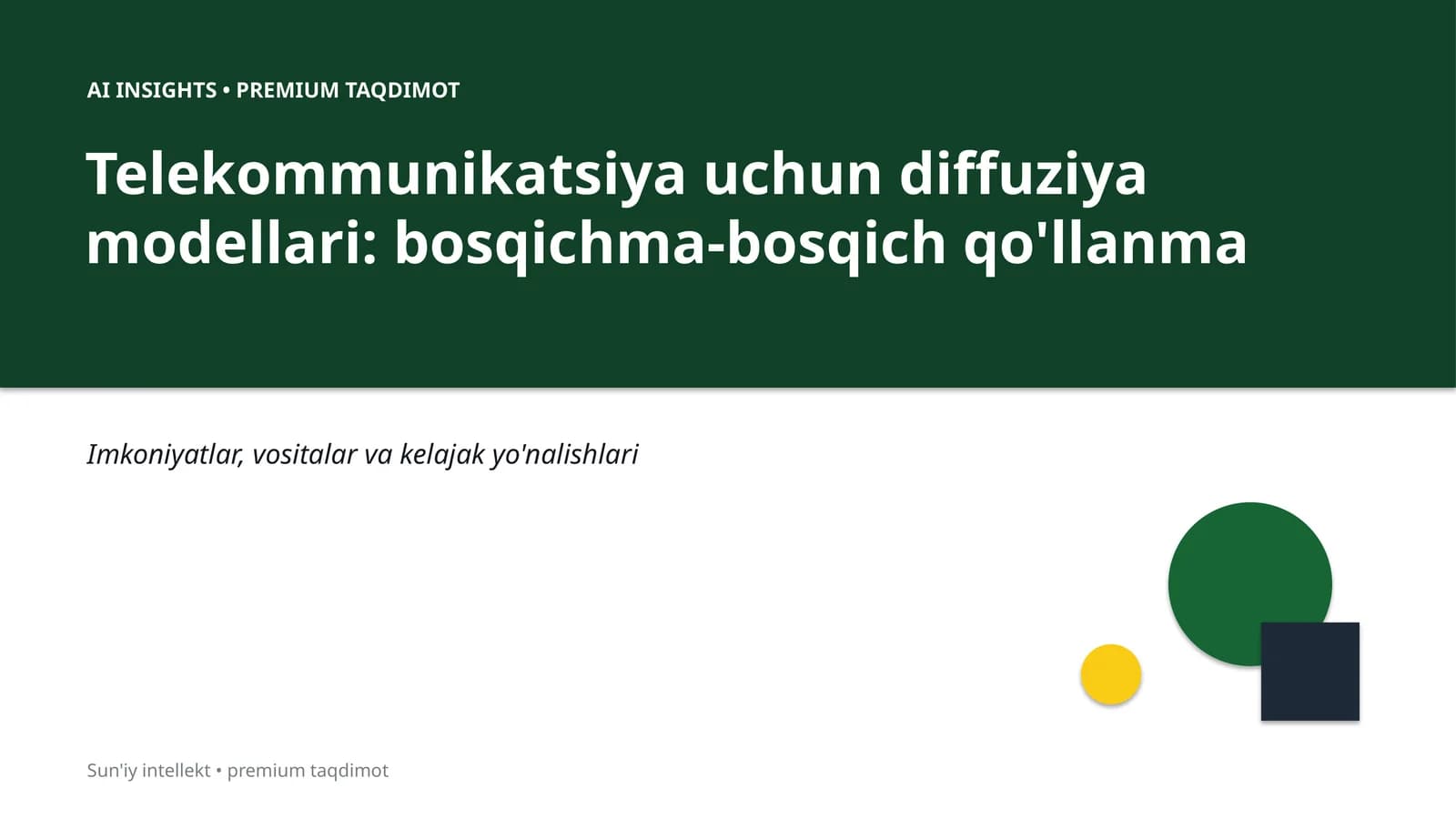 Telekommunikatsiya uchun diffuziya modellari