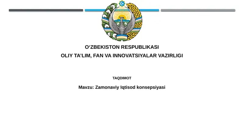 Zamonaviy Iqtisodkonsepsiyasi
