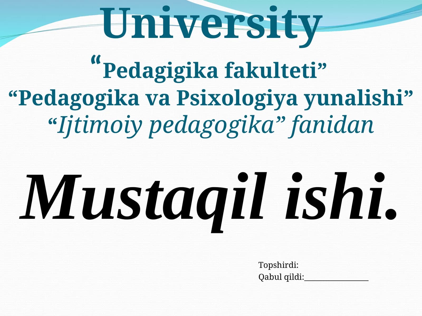 Ijtimoiy-pedagogik faoliyat metodikasi va texnologiyasi.